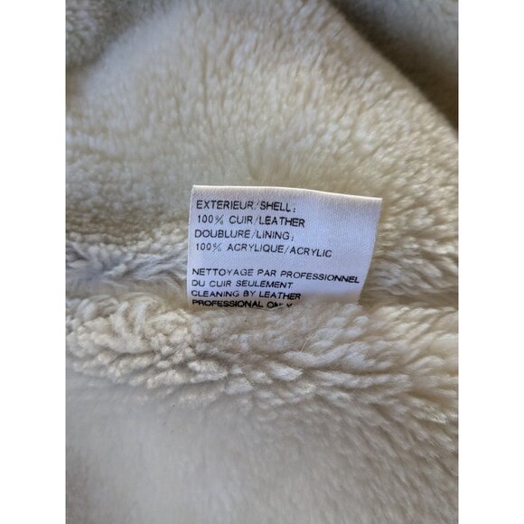 Vintage Ruggedwear Leather Coat-Sm (Fits M/L) - Womens-Faux Shearling Lined-Read - Picture 9 of 16